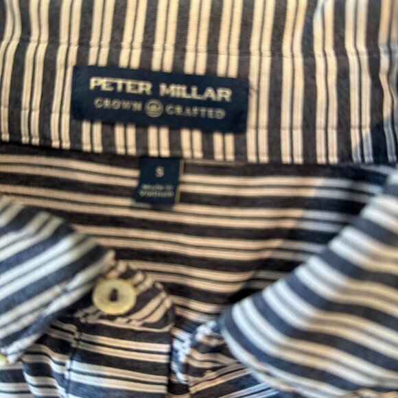 Peter Millar Mens Small Polo Shirt Crown Crafted Golf Striped Performance - Picture 4 of 8